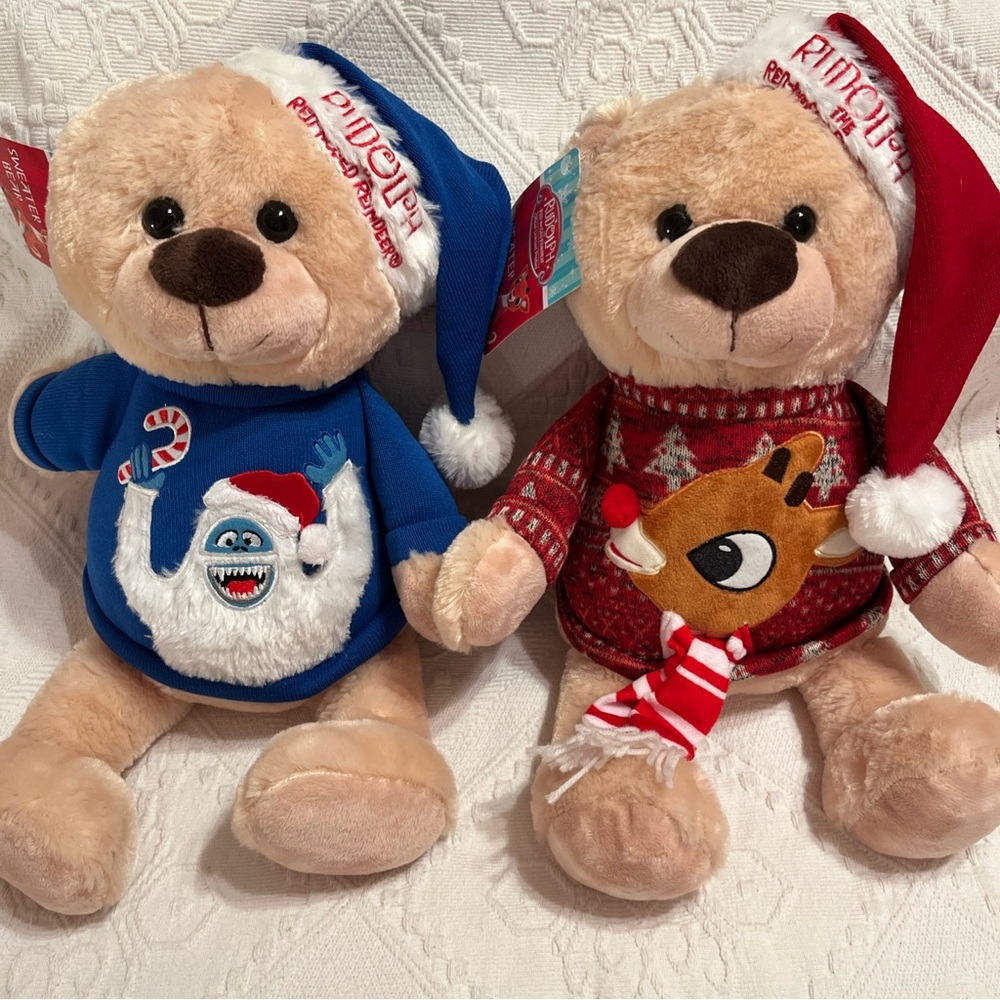 Rudolph the Red Nosed Reindeer 19” Bumbles Winter Christmas Sweater Bear Plush 2